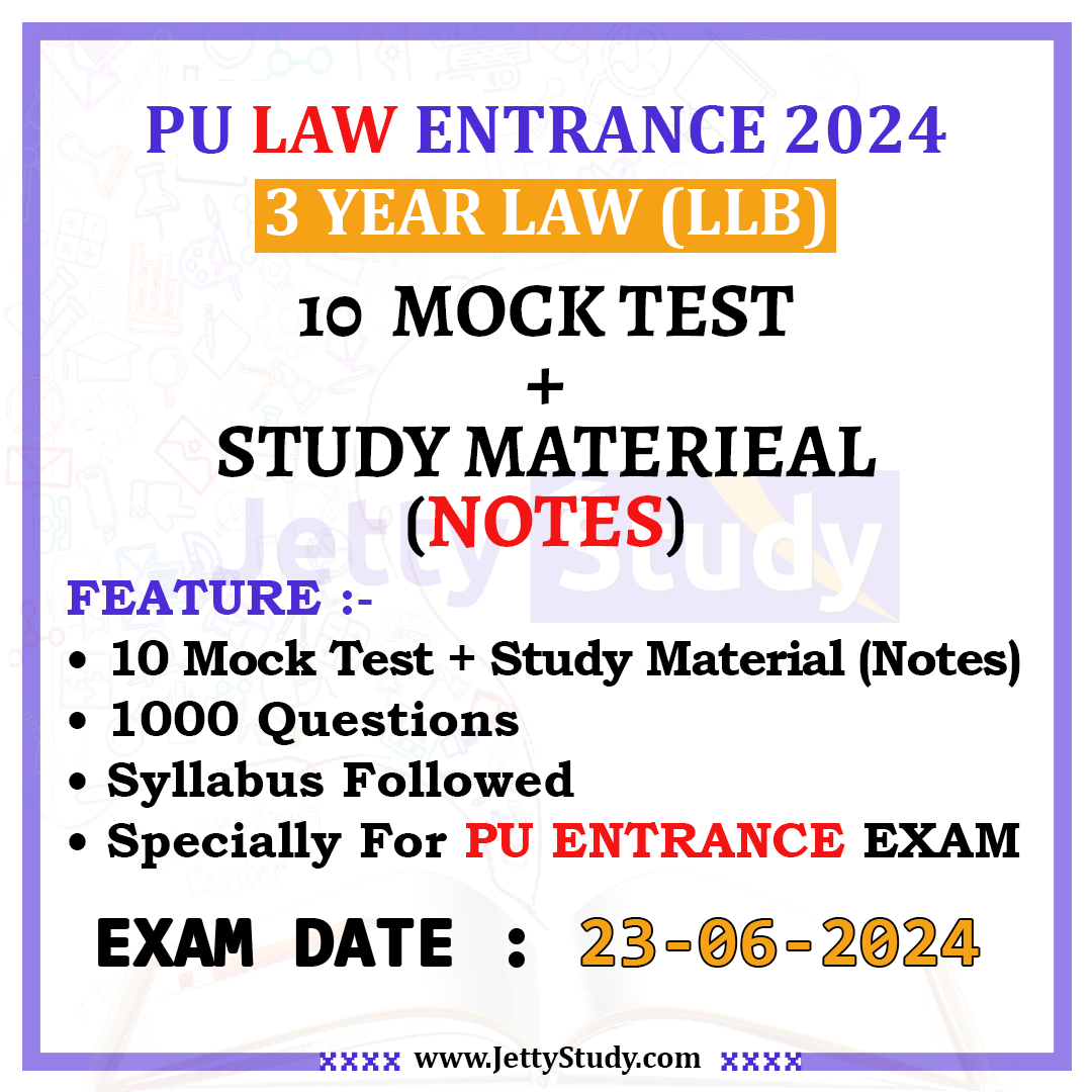 PU LLB 2024, 3 Years Law Entrance Mock Tests Jetty Study